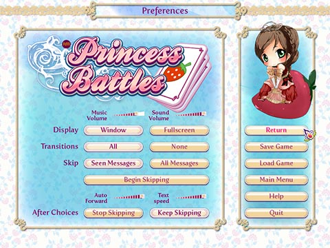 Princess Battles - settings